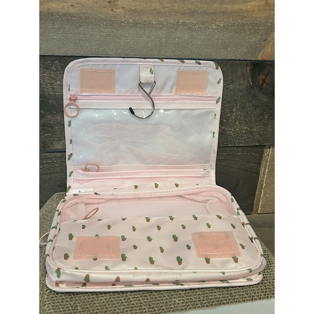 Hanging Travel Toiletry Bag Cosmetic Make up Organizer for‎ Women and A-Cactus